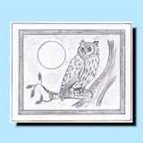 Eule und Mond